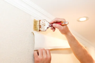 Pose de papier peint au Mont — revêtements muraux et toiles de verre